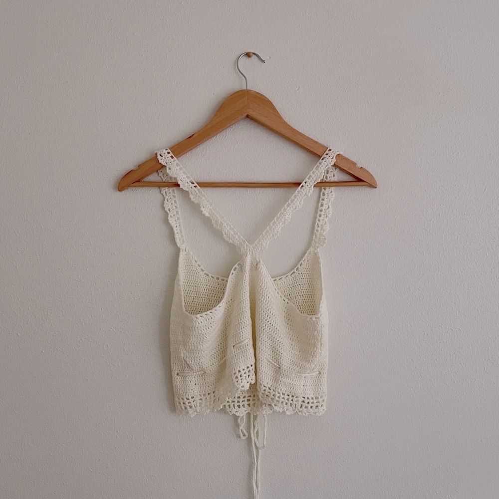 Altar’d State Crochet Crop Tank Top Ivory - Picture 10 of 11